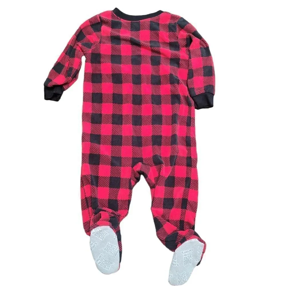 Carter red plaid footed pajama